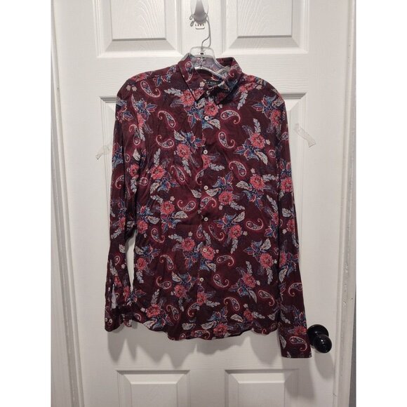 Zara Men's Shirt Medium Long Sleeve Paisley Button Up‎ Dress Shirt - Picture 1 of 7